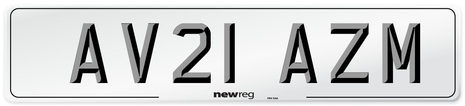 AV21 AZM Number Plate from New Reg